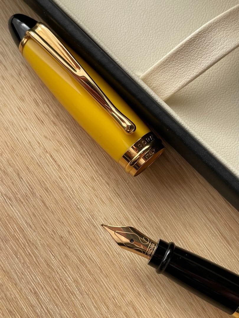 AURORA アウロラ イエロー イプシロン 万年筆 専用ケース付