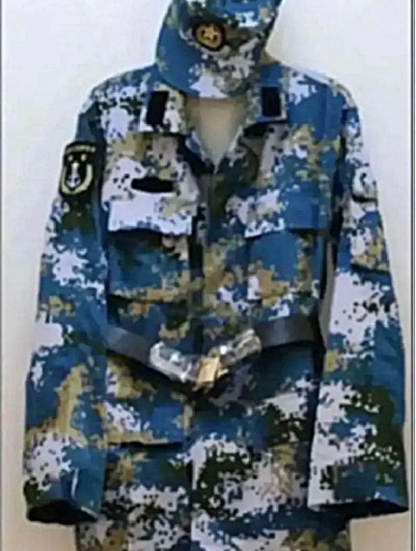 中国軍07式海軍陸戦隊用海洋迷彩戦闘服上下セット