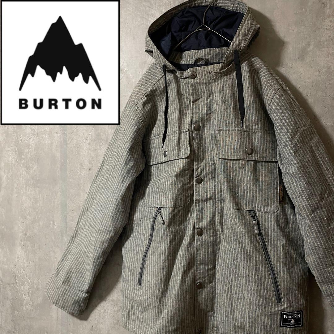 Burtonバートンスキーウェアスノーボードジャケットパーカーフード付灰色グレー