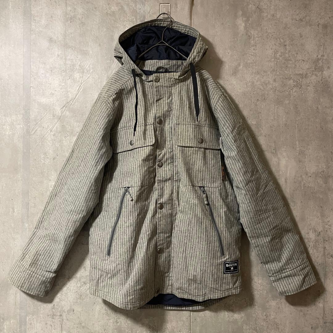 Burtonバートンスキーウェアスノーボードジャケットパーカーフード付灰色グレー
