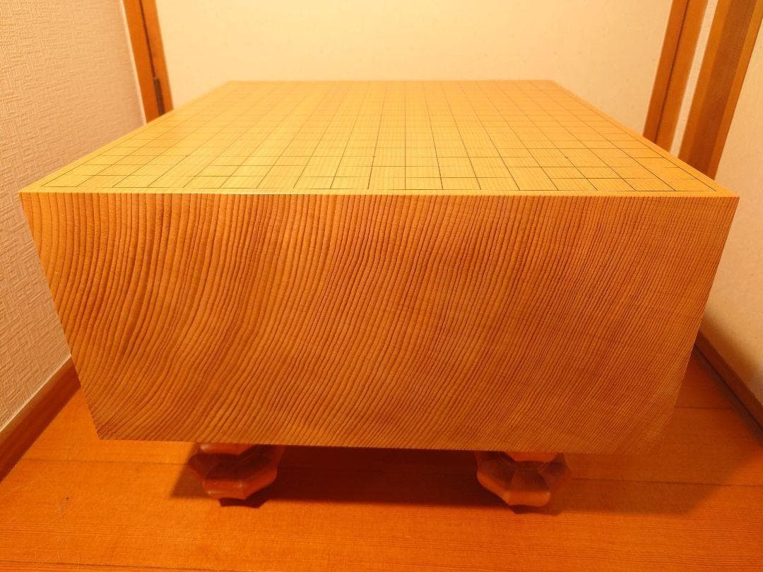 木製囲碁盤 格子模様 脚付き 未使用品