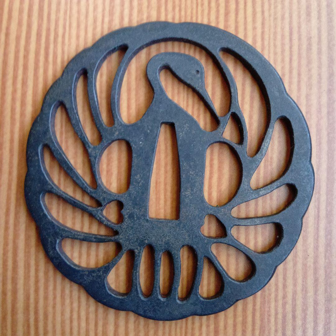 鶴丸透かし鍔(つば) 金属製 約3.4mm