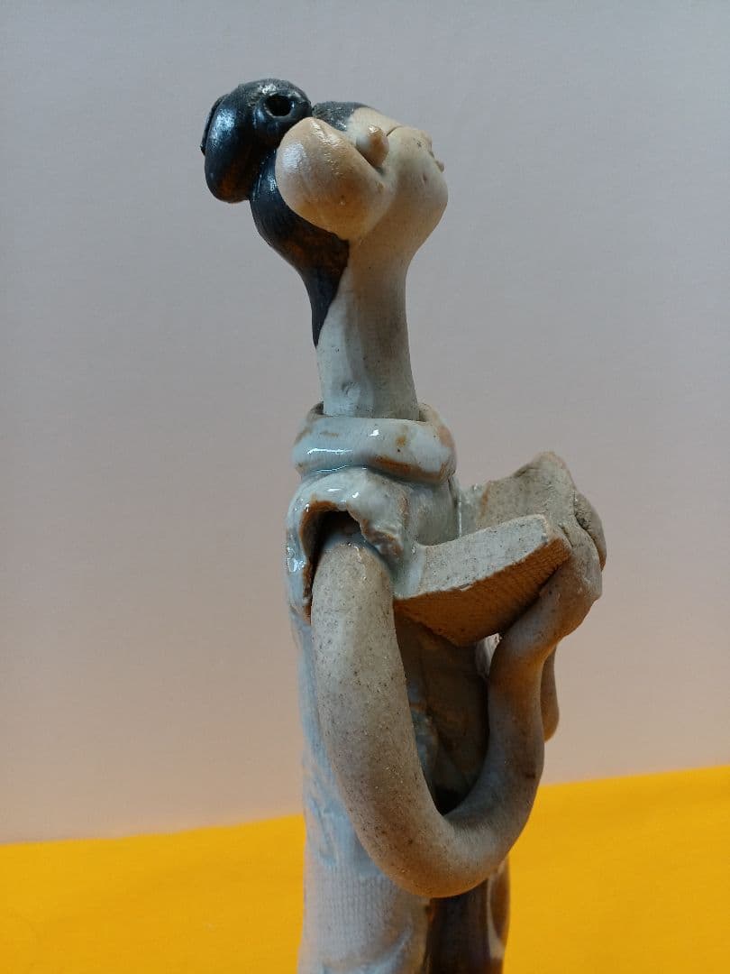 砥部焼　森元青芳　陶器人形