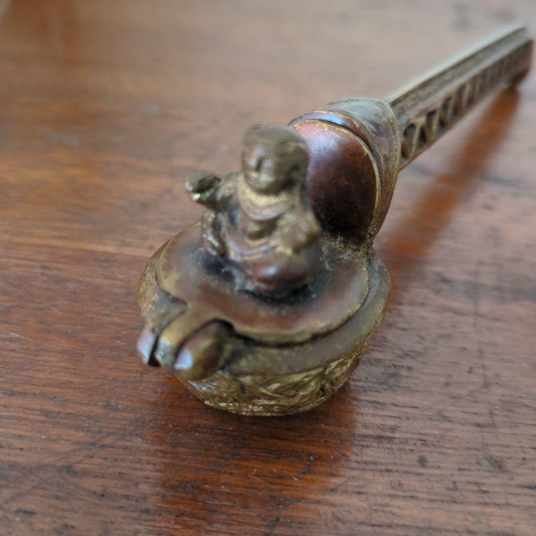 骨董　矢立て　唐子　金属　筆入れ　墨入れ　書道具　銅