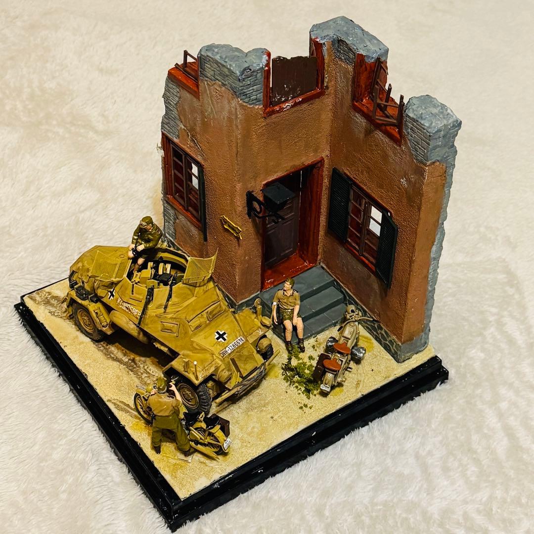 ドイツ軍偵察部隊 輪装甲偵察Sd.Kfz.222ジオラマ情景ジオラマセット
