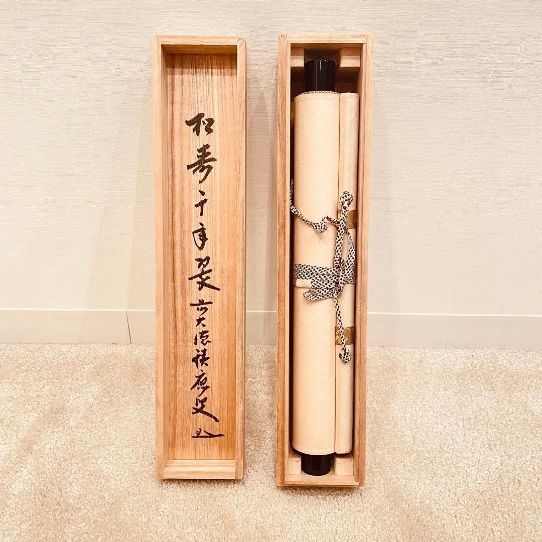 3058 福本積應 「松樹千年翠」 共箱 肉筆 紙本 書 掛軸 臨済宗 大徳寺