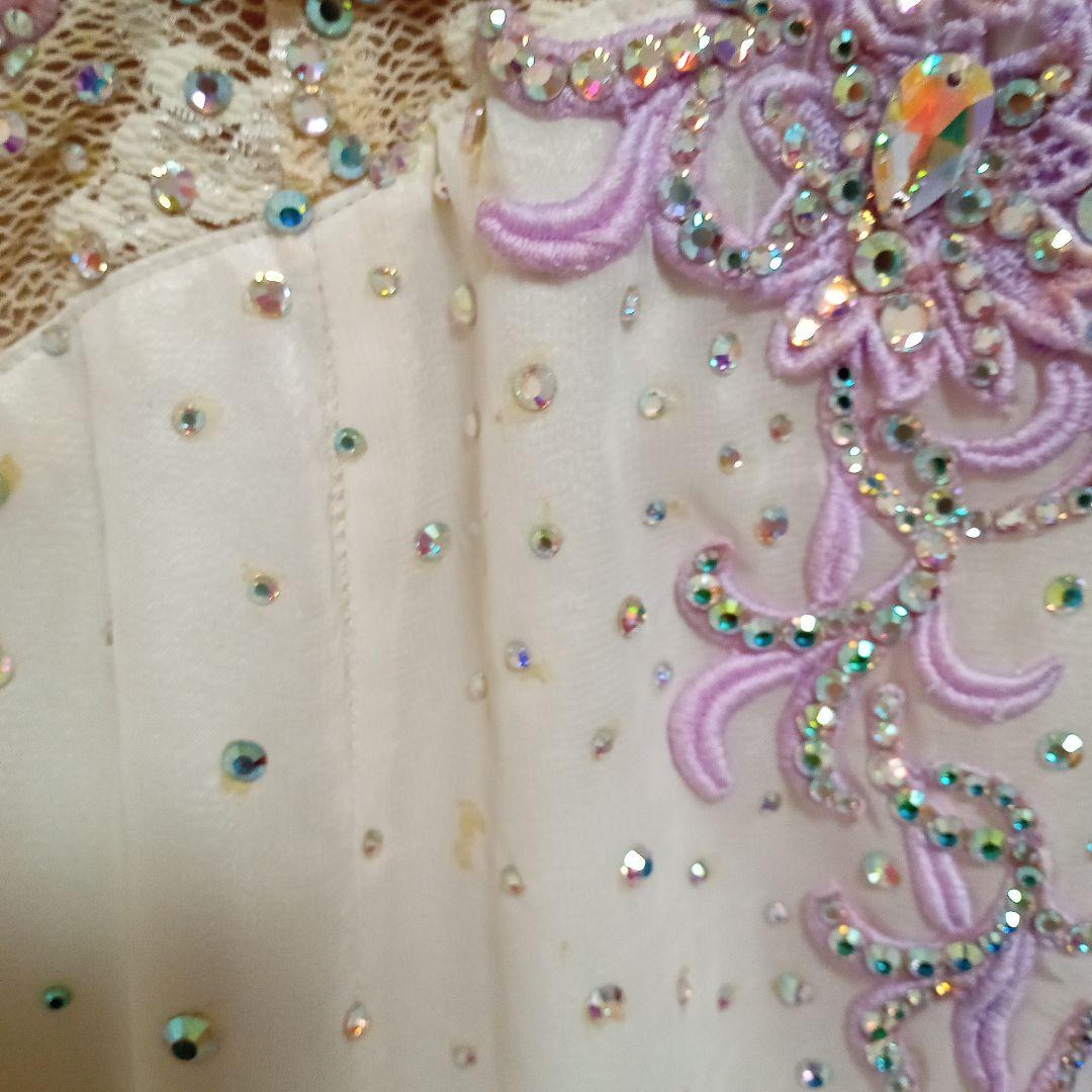 お値下げ　社交ダンスドレス グラデーション淡いピンク　アトリエヒロコ　L〜LL