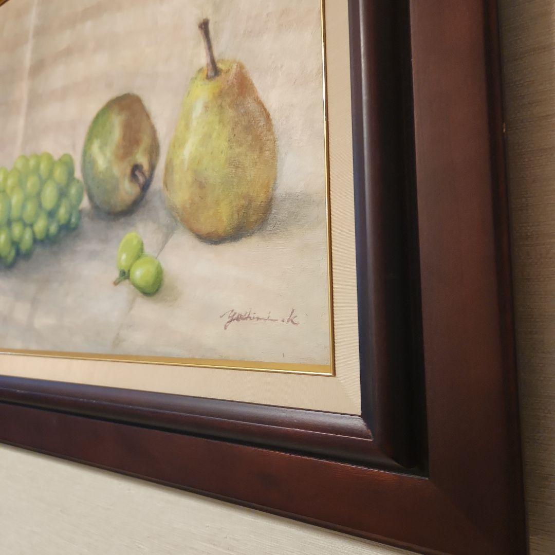 #1392　「実りの秋」　F6号額縁入、油彩画、静物画、原画