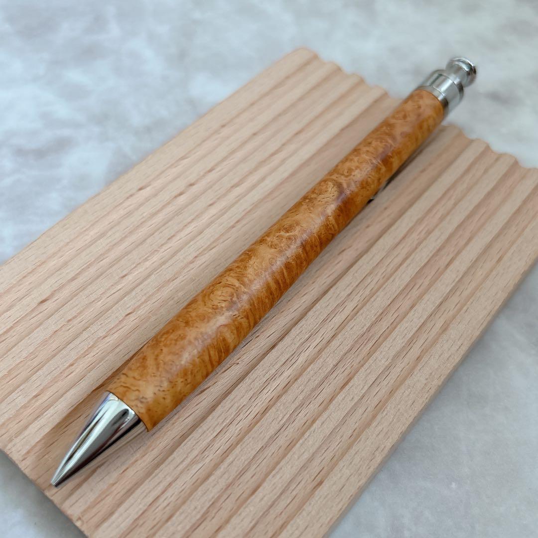 【24時間以内発送】工房楔 花梨 こぶ杢 上杢 真鍮パイプ シャープペンシル