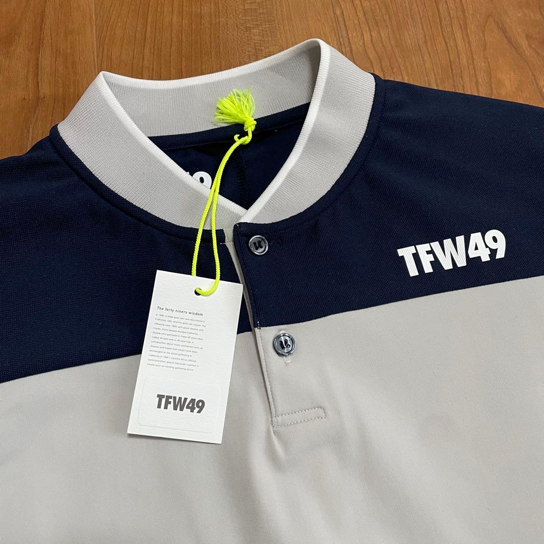 新品タグ付き　TFW49 カラーレスポロシャツ　ライトグレー　L ゴルフ