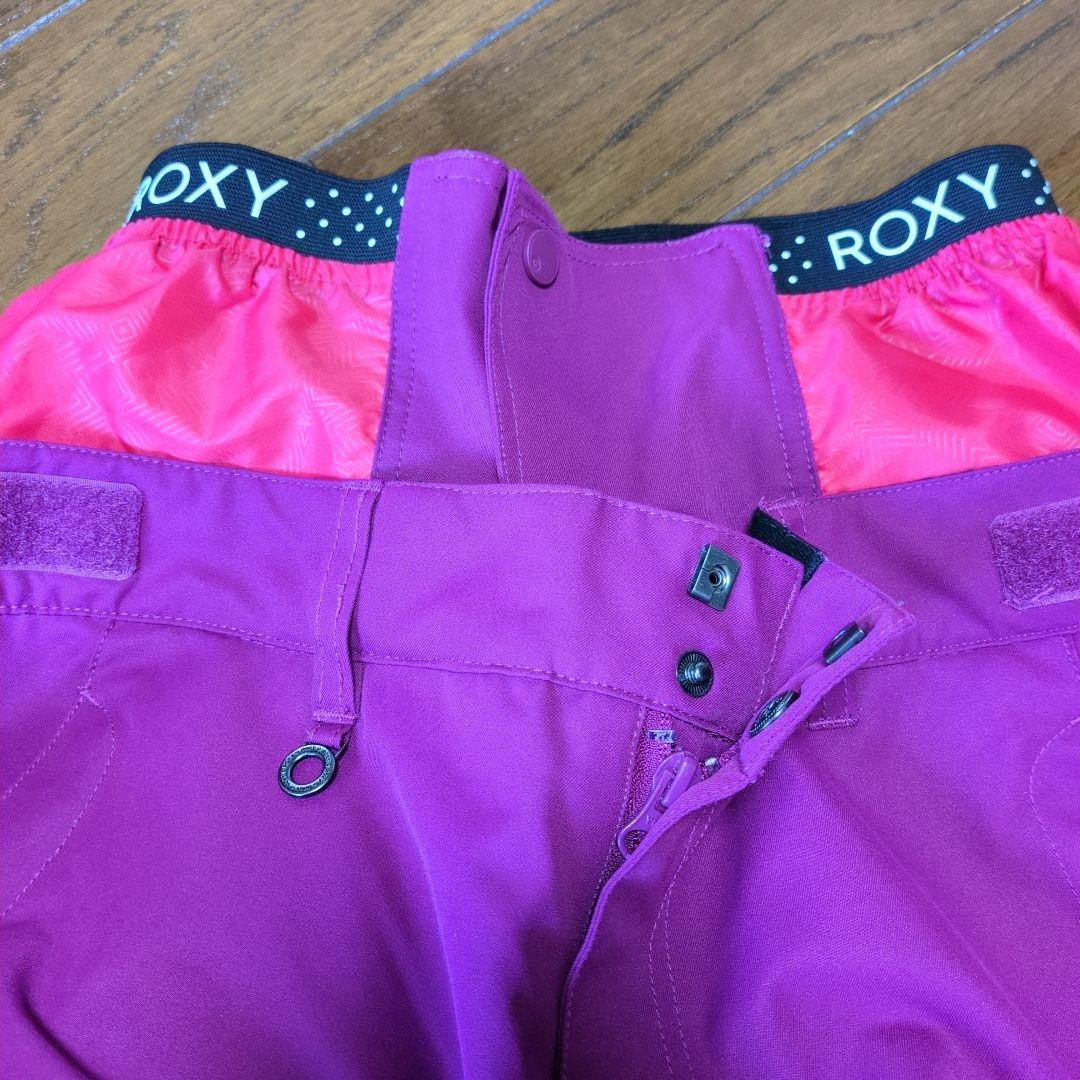 ROXY　スノボウェア　上下セット　Ｍ　ロゴ　総柄　幾何学模様　ピンク　パープル