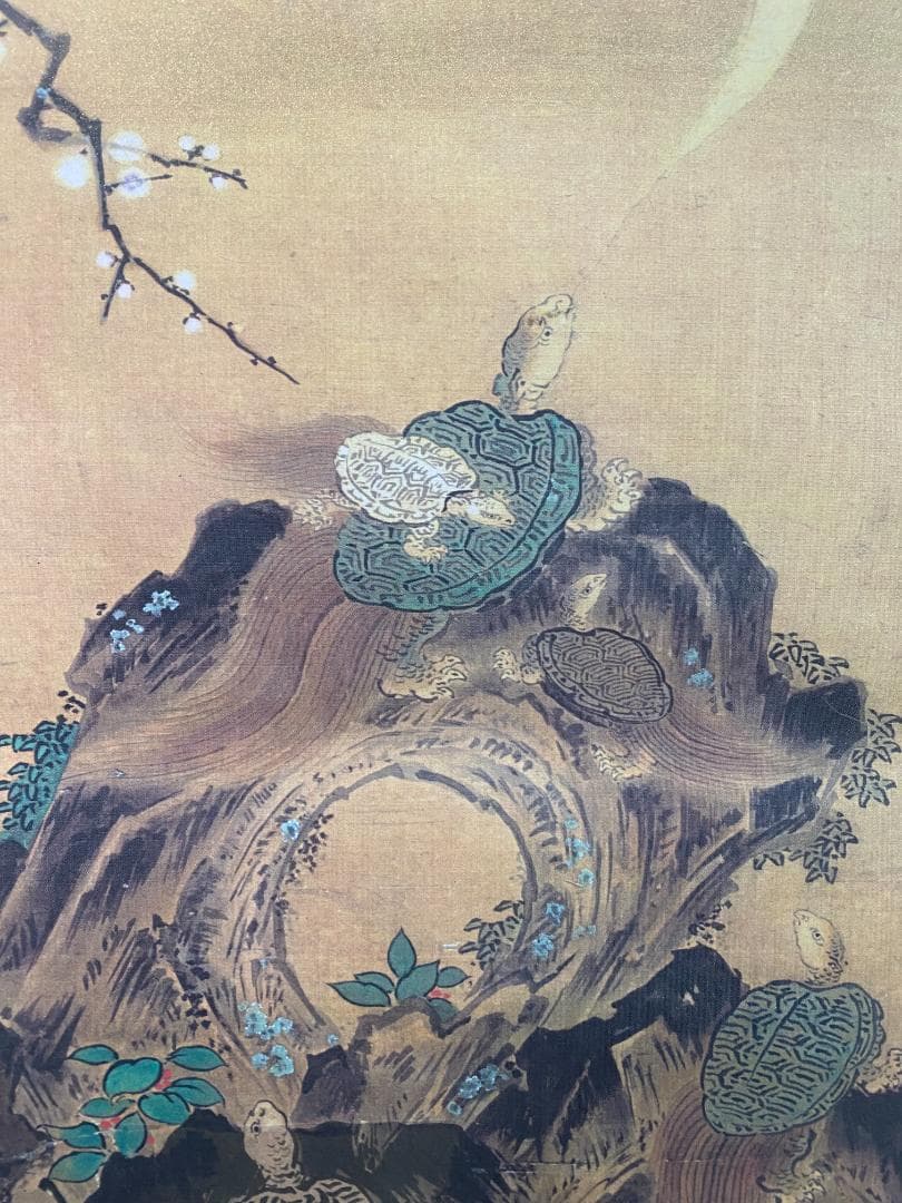 狩野房信【複製】鶴亀図 双幅 美品 共箱 二重箱 山下狩野の最後の当主 掛軸