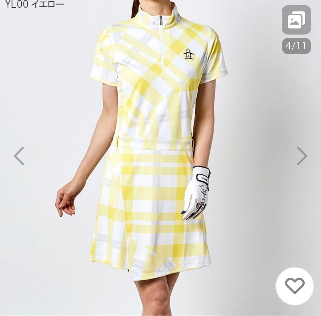 マンシングウェア サンスクリーン崩れチェックプリントスタンドジップワンピース