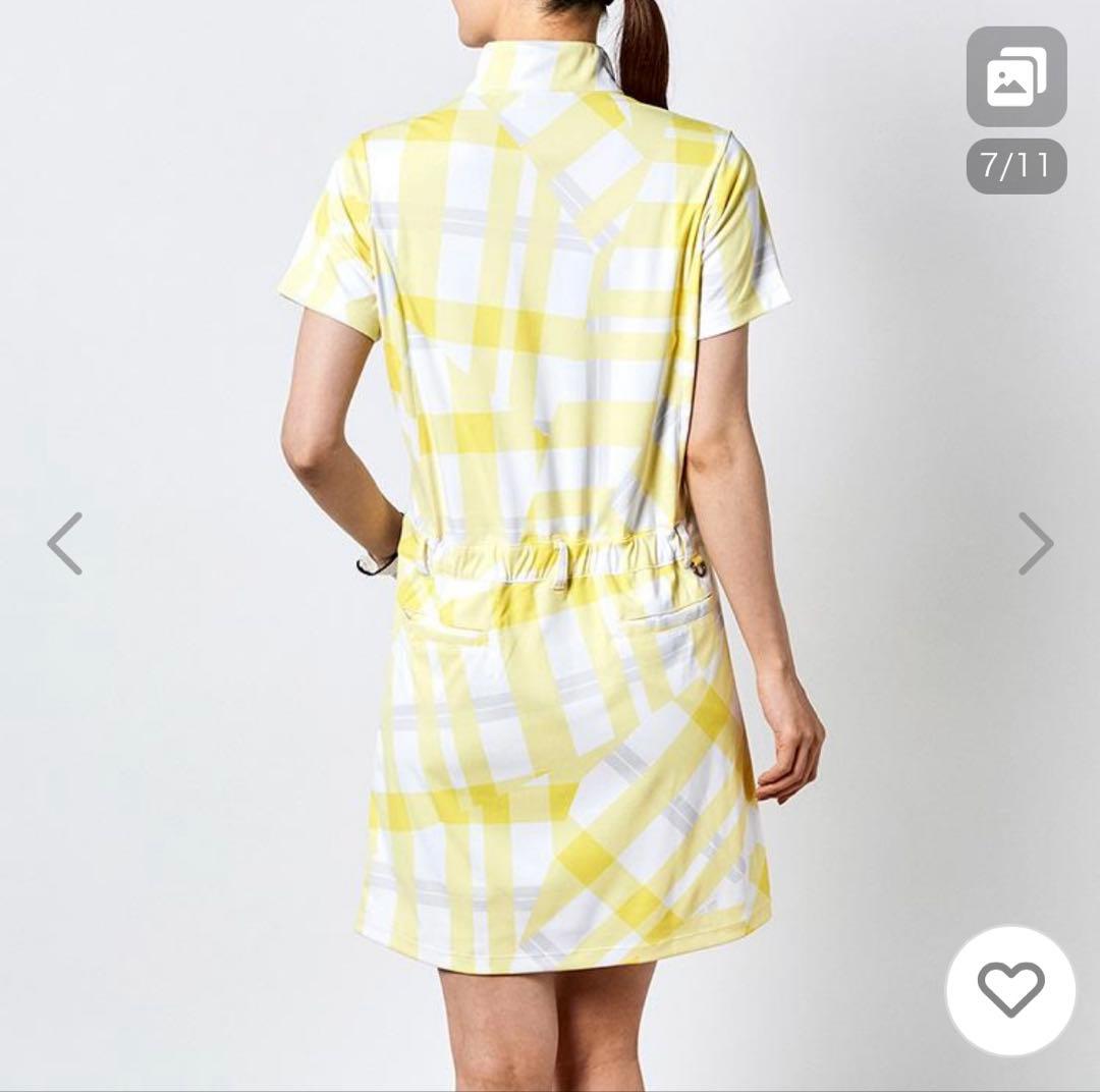 マンシングウェア サンスクリーン崩れチェックプリントスタンドジップワンピース