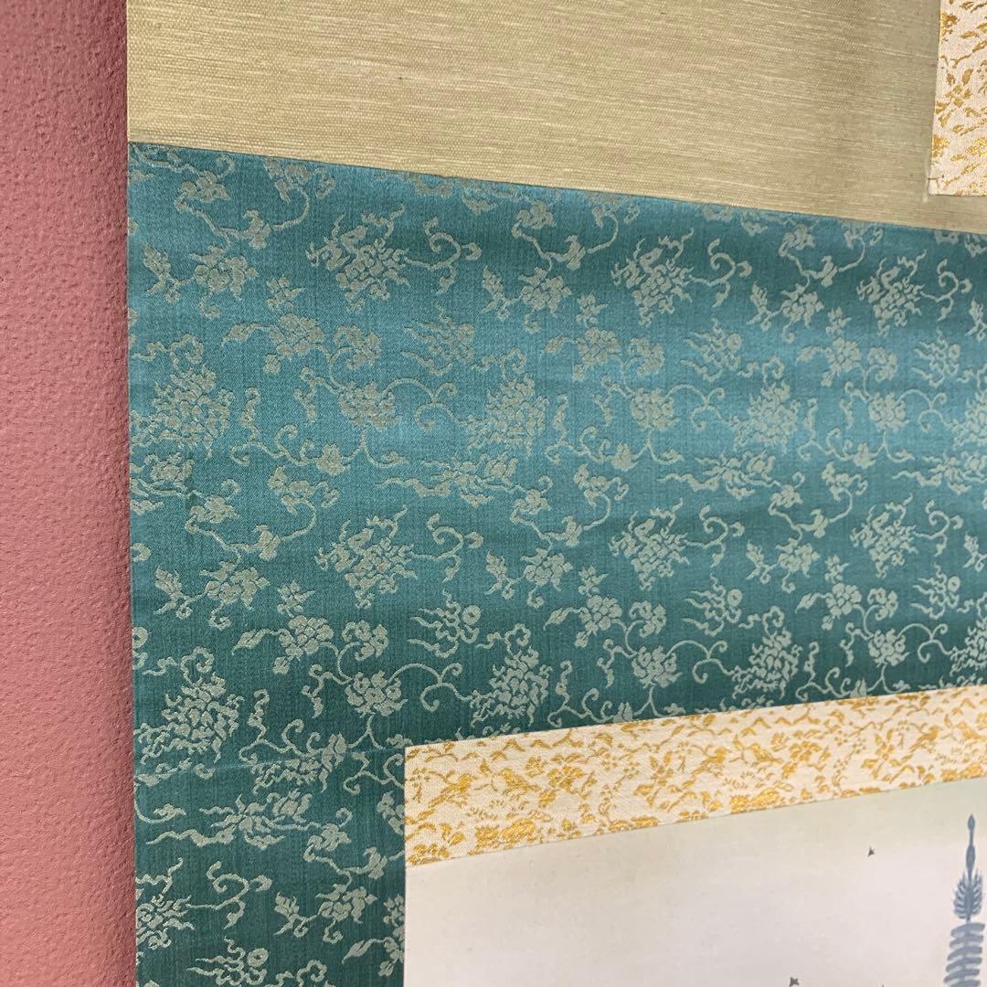 ★掛け軸 日本画家 野原鳥聖作 五重塔 桜図 西山翆嶂師事 岐阜の人