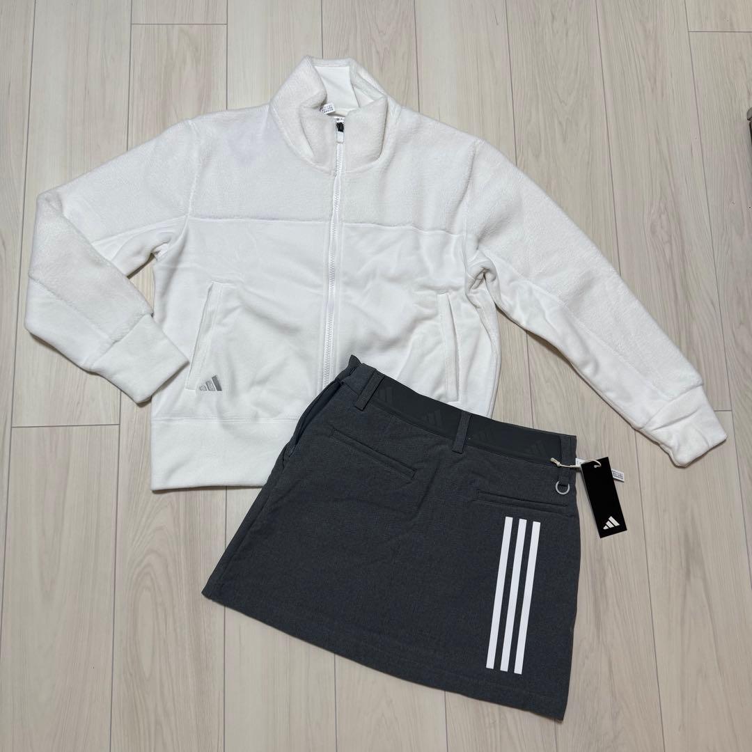 新品 アディダス セットアップ フリース ジャケット 裏起毛 スカート 秋冬