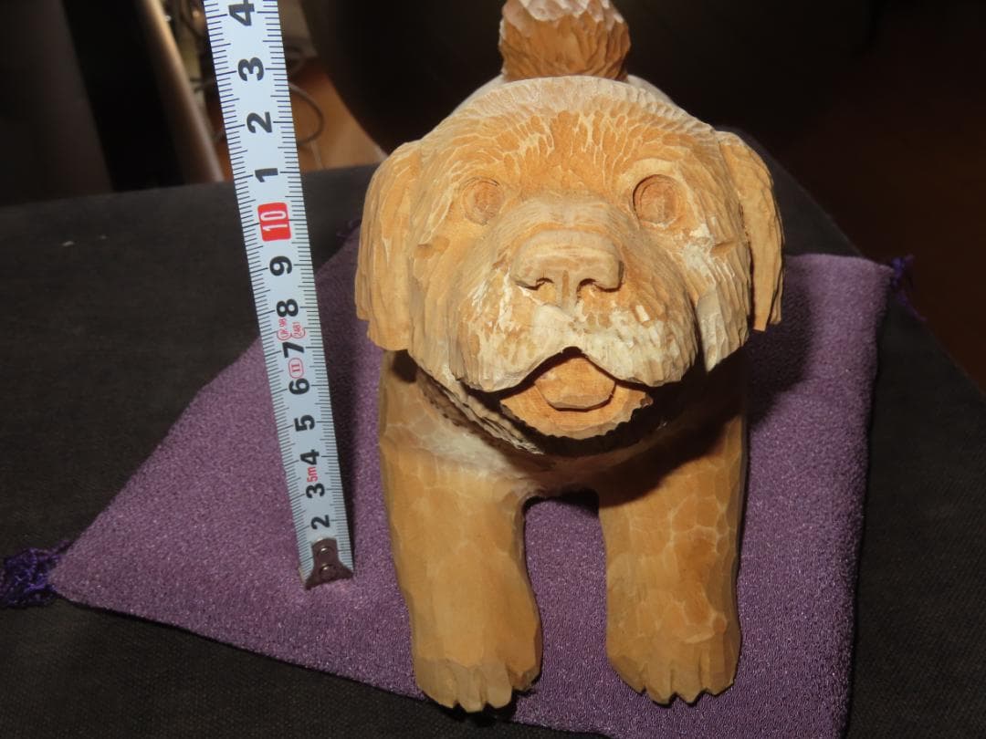 1 金岡作 金岡茂幸？　犬　イヌ 一刀彫　木彫り　木彫刻　アイヌ　北海道