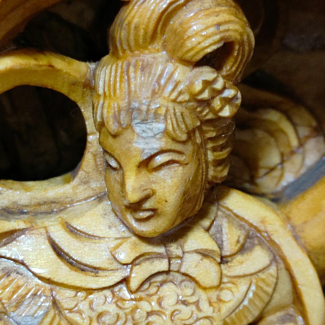 中国神話テーマ 木製彫刻 大きめ