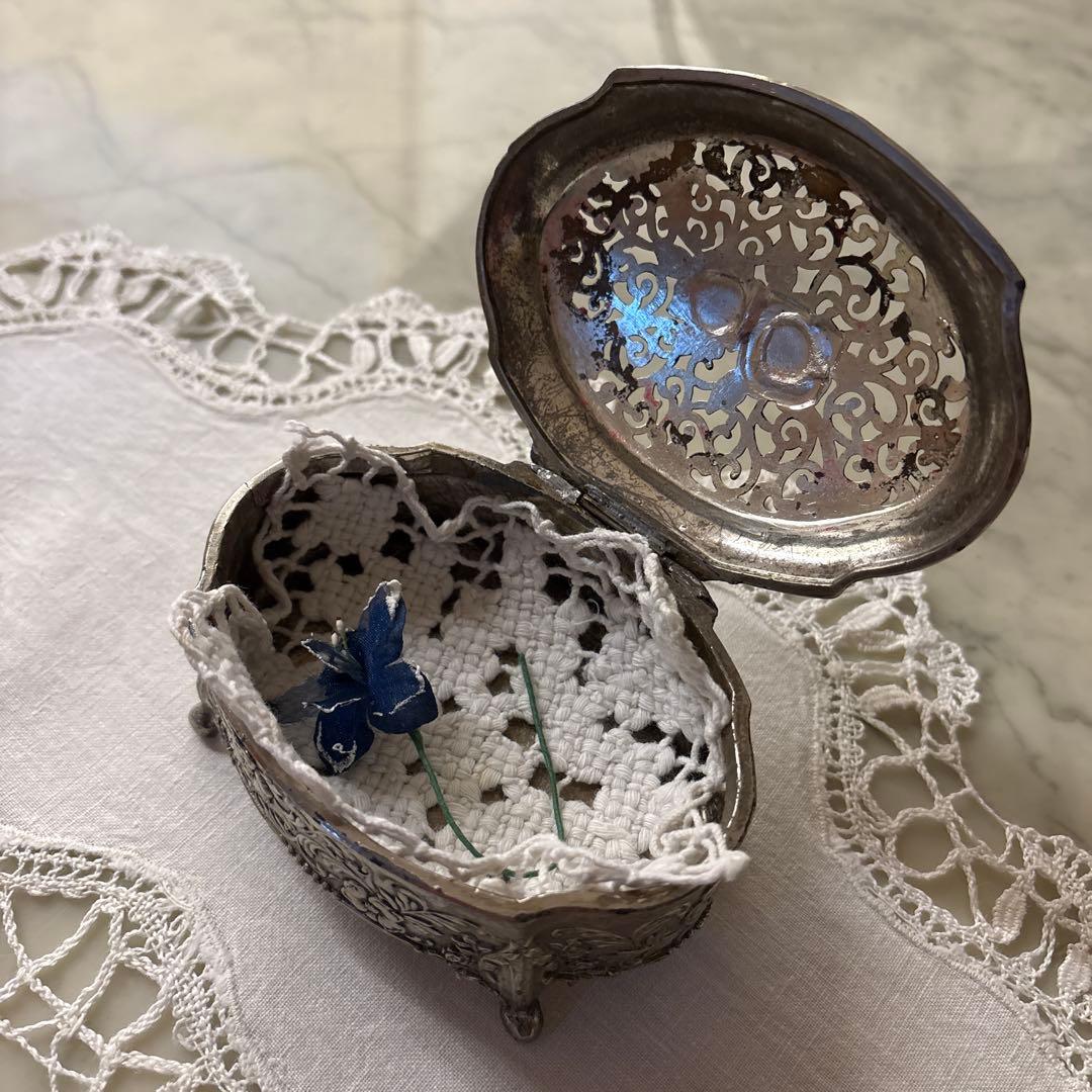 フランス　アンティーク　ヴィンテージ　ジュエリーケース　バラ