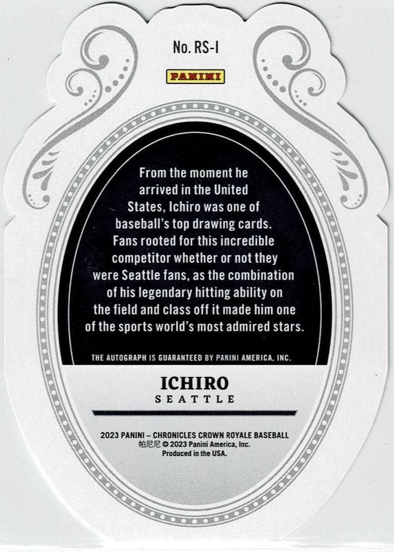 イチロー 23 PANINI Chronicles 99枚限定直筆サインカード