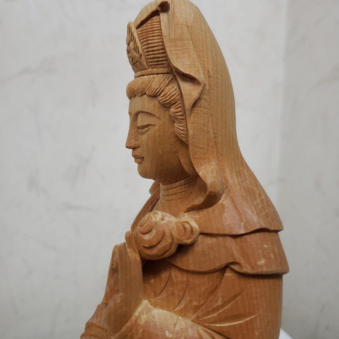 Ｂフライデー　蔵出し特価仏像★桧材 滴水観音菩薩像★高さ：約30cm