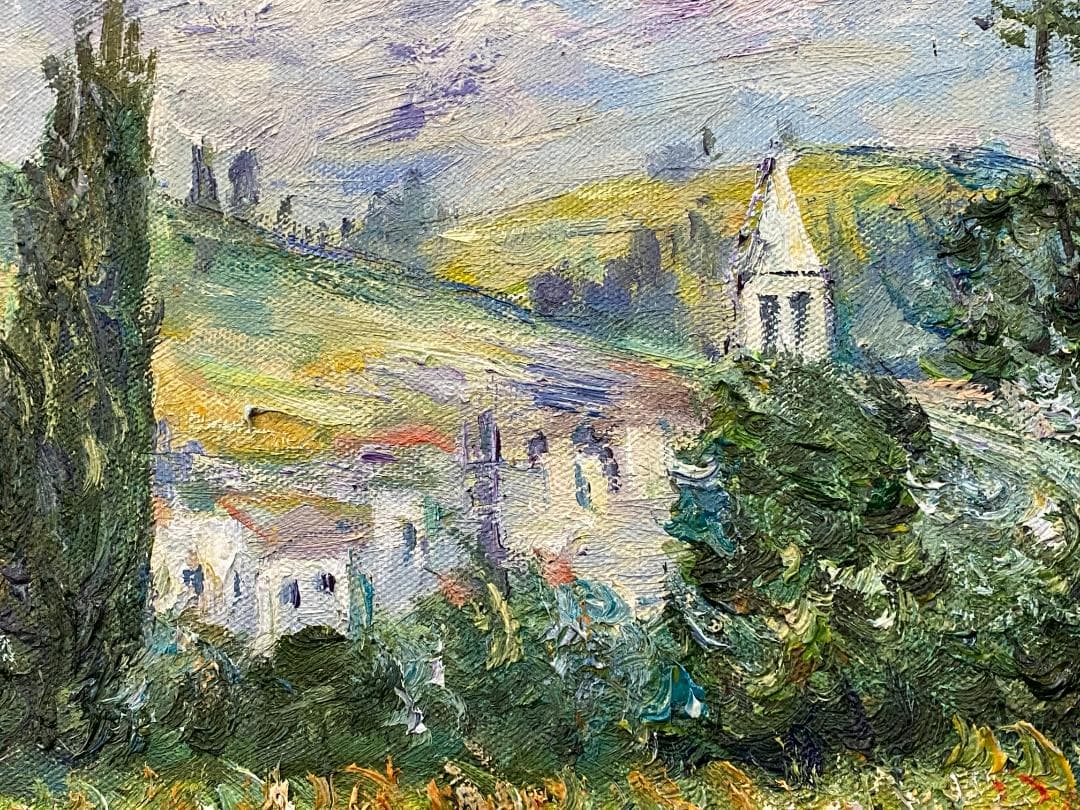 クロード・モネ『ヴィトゥイユの眺め』手描き　油絵　摸写　複製画③