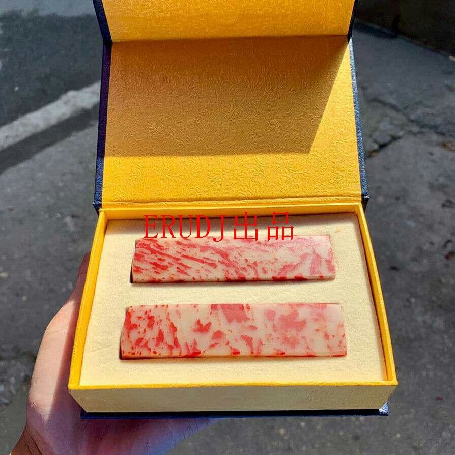 希少鶏血石 鶏血石(2点)  骨董品 石印材 【2枚】0