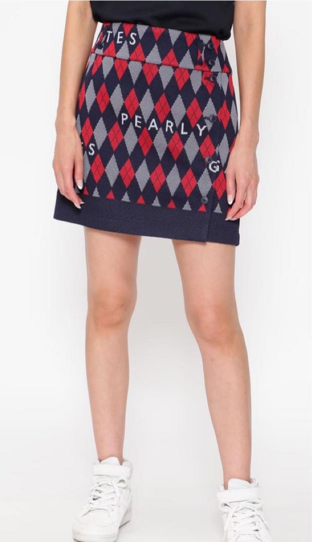 新品☺︎パーリーゲイツ アーガイル ジャガード ミニスカート 0⛳️定価28600円