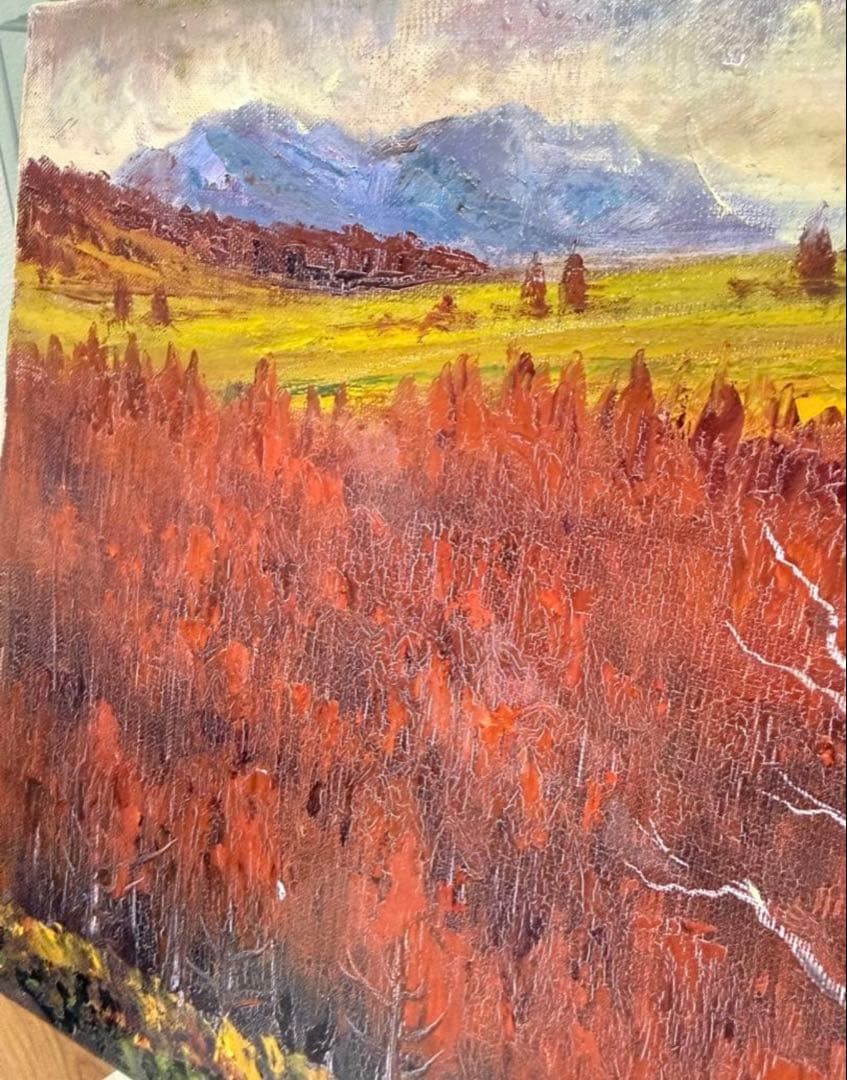 真作　中野耕治　秋の風景 F6サイズ油彩画 送料込み1/21