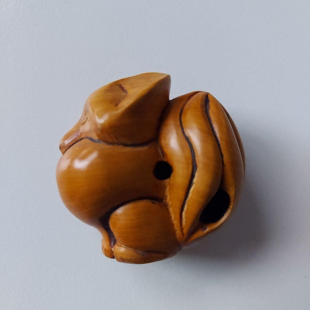 根付　九尾　狐　現代根付