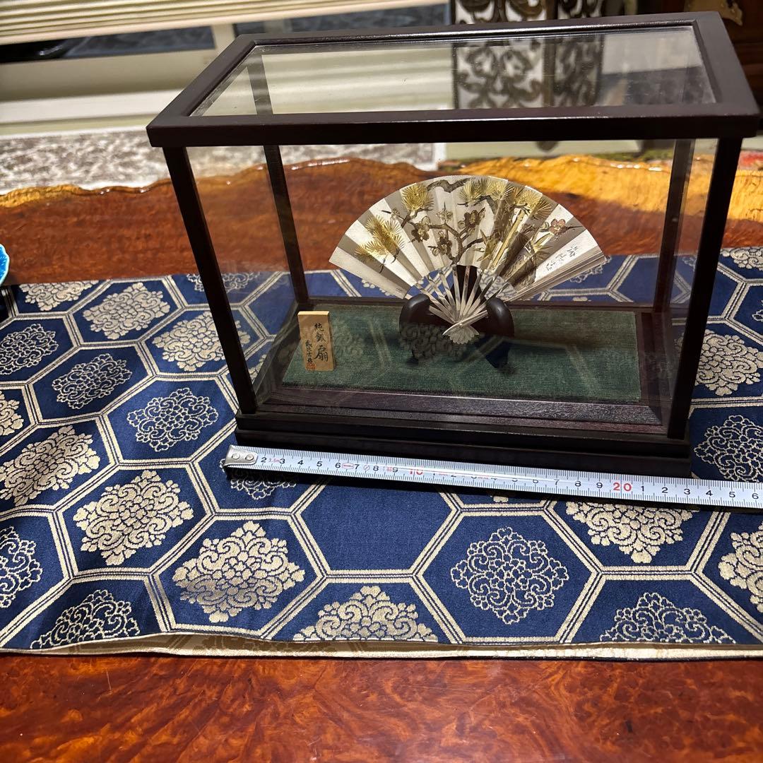 G*G様 純銀金色装飾の扇子 置物