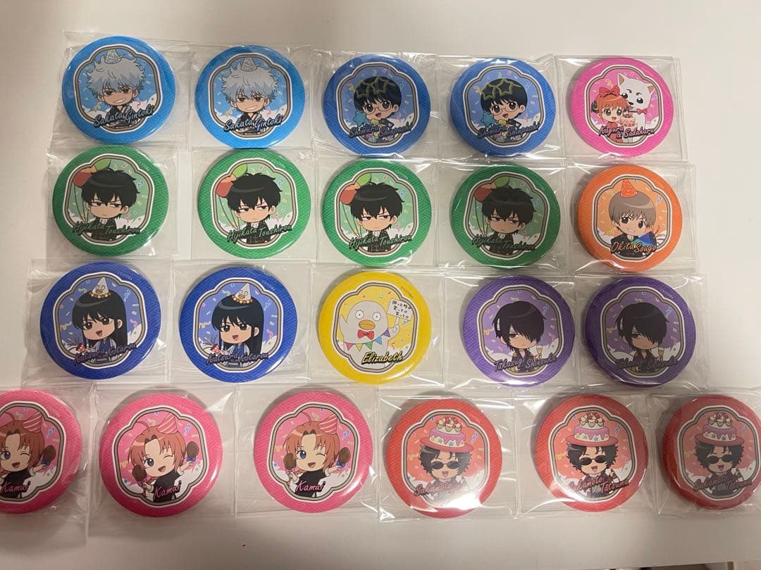 【完売品】まとめ売り 銀魂 缶バッジ 坂田銀時 土方十四郎 沖田総悟 高杉 桂