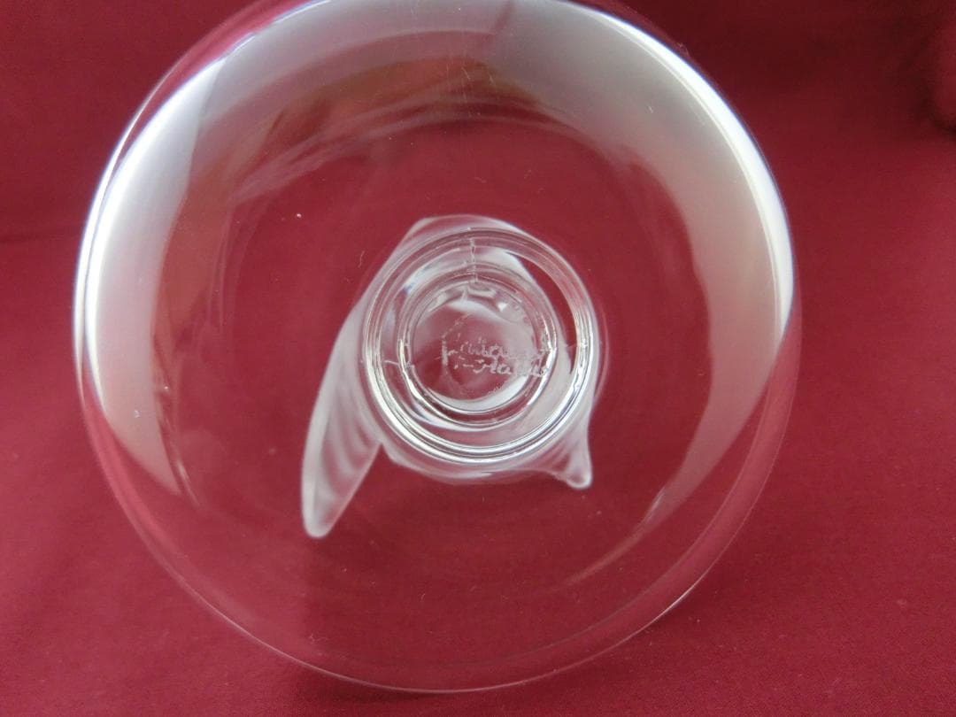 『LALIQUE』クリスタルガラス・リングトレイ雀