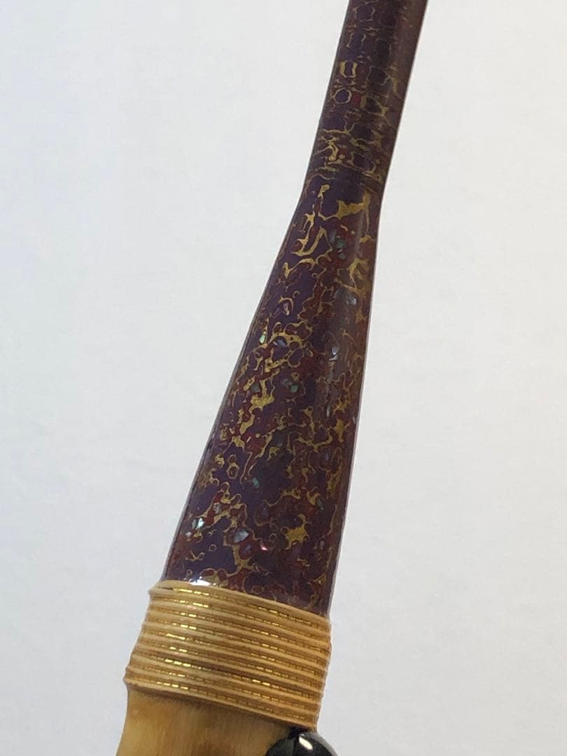 DAM 釣りロッド和竿風 2本継ぎ ハゼ・チヌ・筏釣り 漆塗り 螺鈿細工 美品