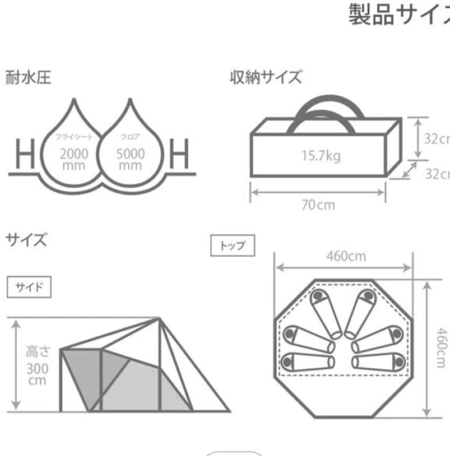 DOD ヤドカリテント マット、タープポール、タープポールケース付き