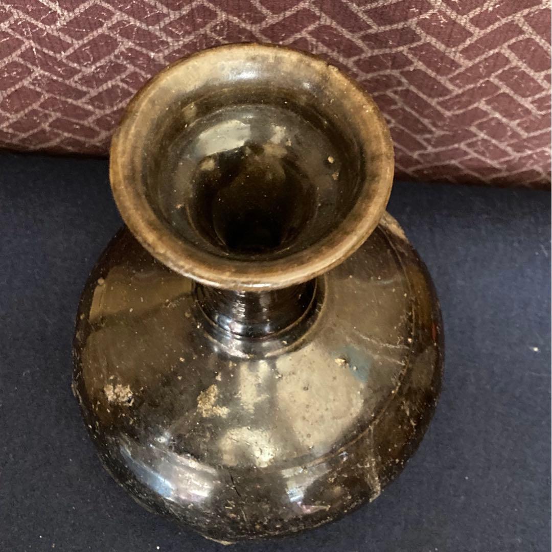 李朝期　　黒釉李朝徳利　李朝時代