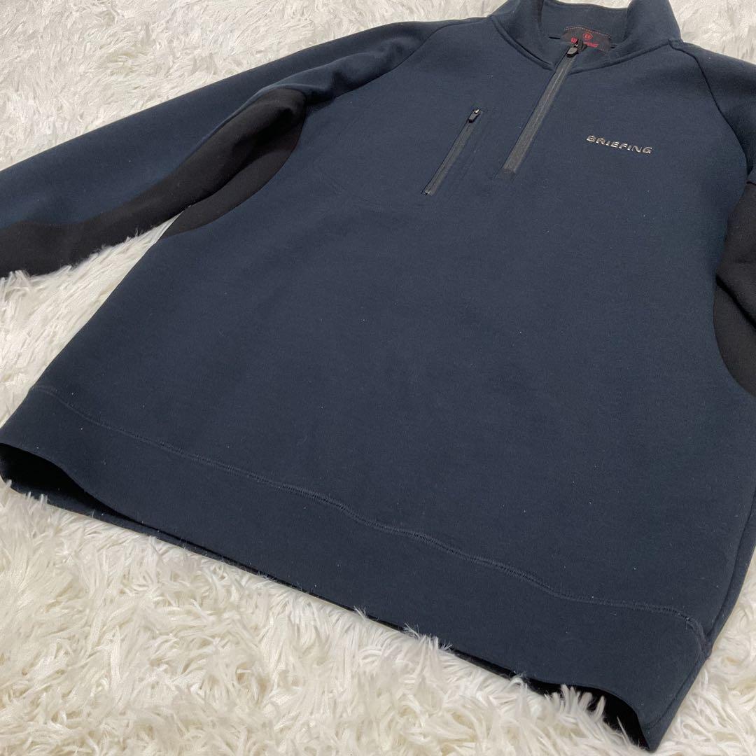 BRIEFING ハーフジップ スウェット 3Dロゴ ネイビー Mサイズ