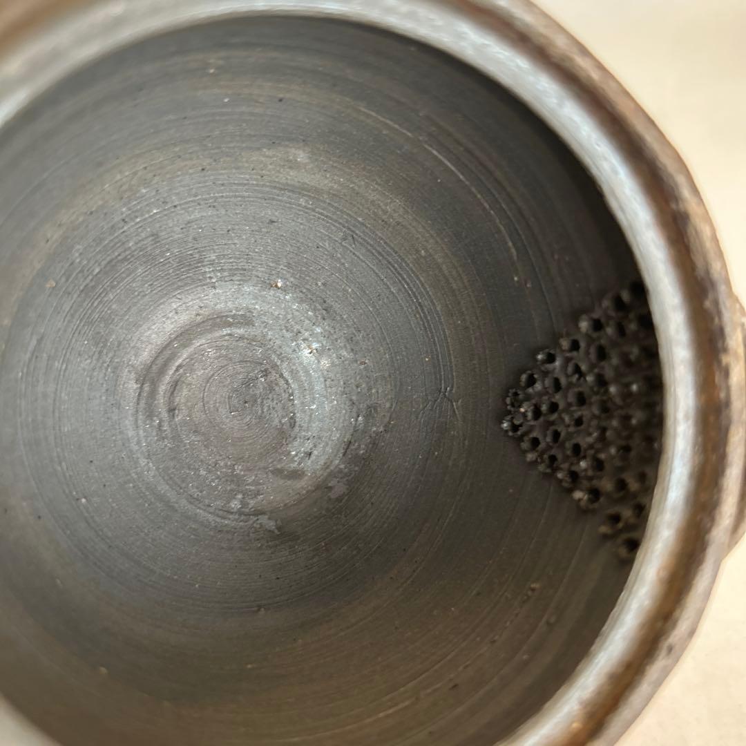 『値引き』【珍しい】備前焼　人間国宝　藤原啓　作　宝瓶　急須