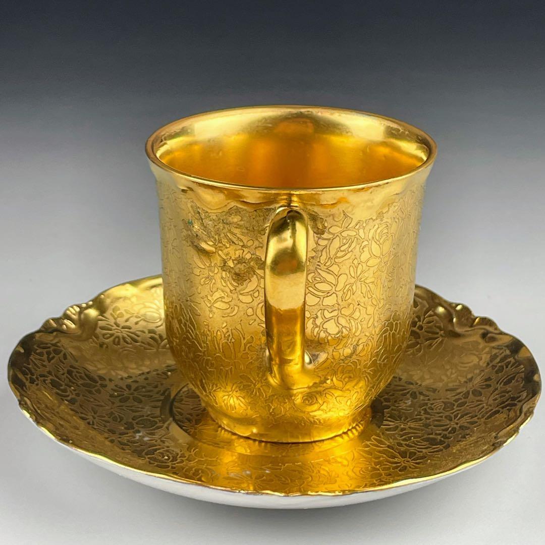 【希少】フッチェンロイター 24K 金彩 カップ＆ソーサー ハンドエングレーブド