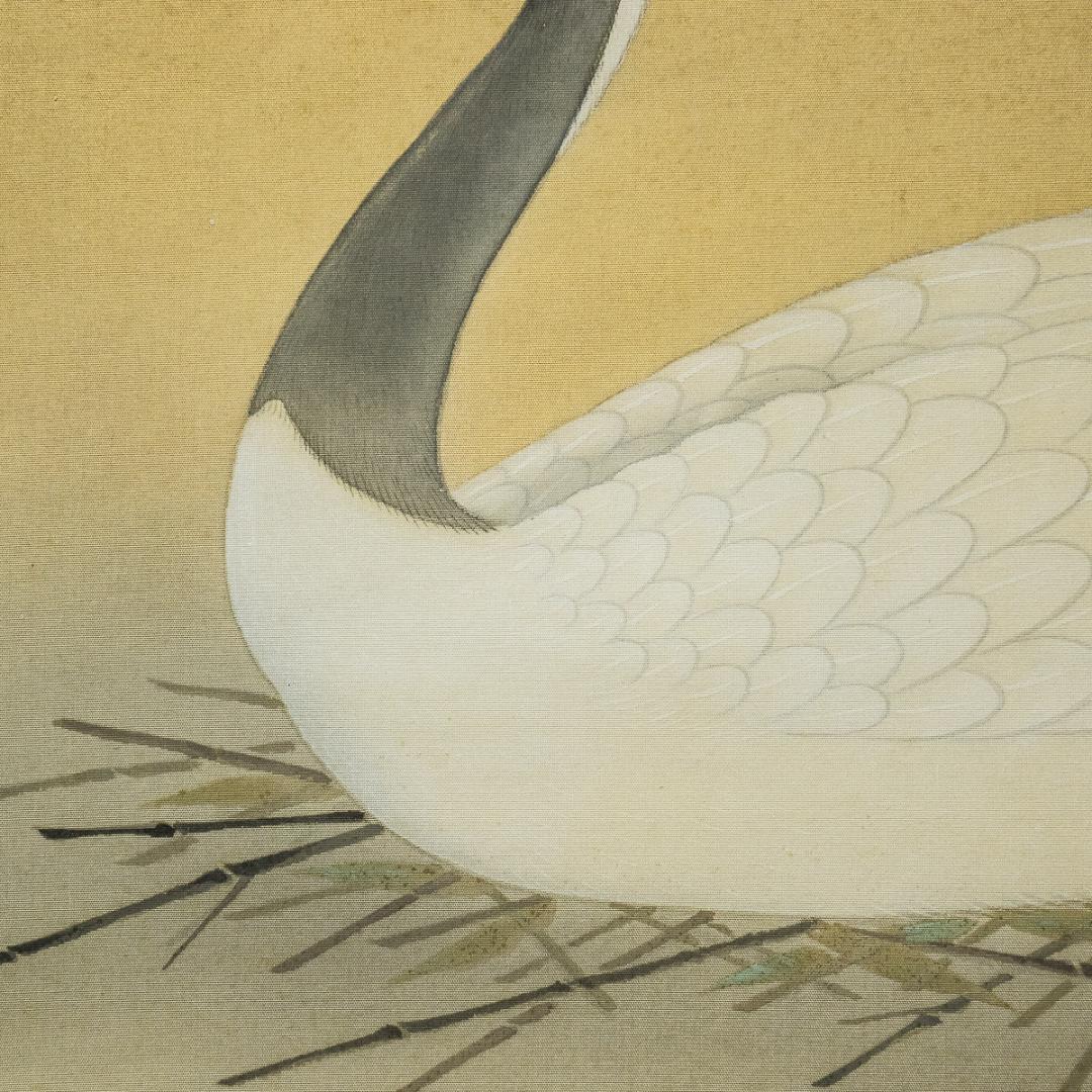 掛軸-1347　横山大玄　巣籠　共箱　二重箱　日本美術院