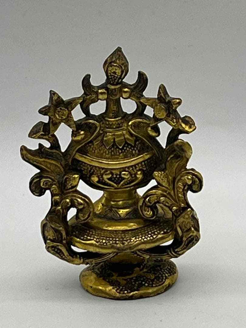 唐時代　铜鎏金 金仏塔 財宝塔 金銅仏具　金宝葫芦塔　仏教用品(B-104④)
