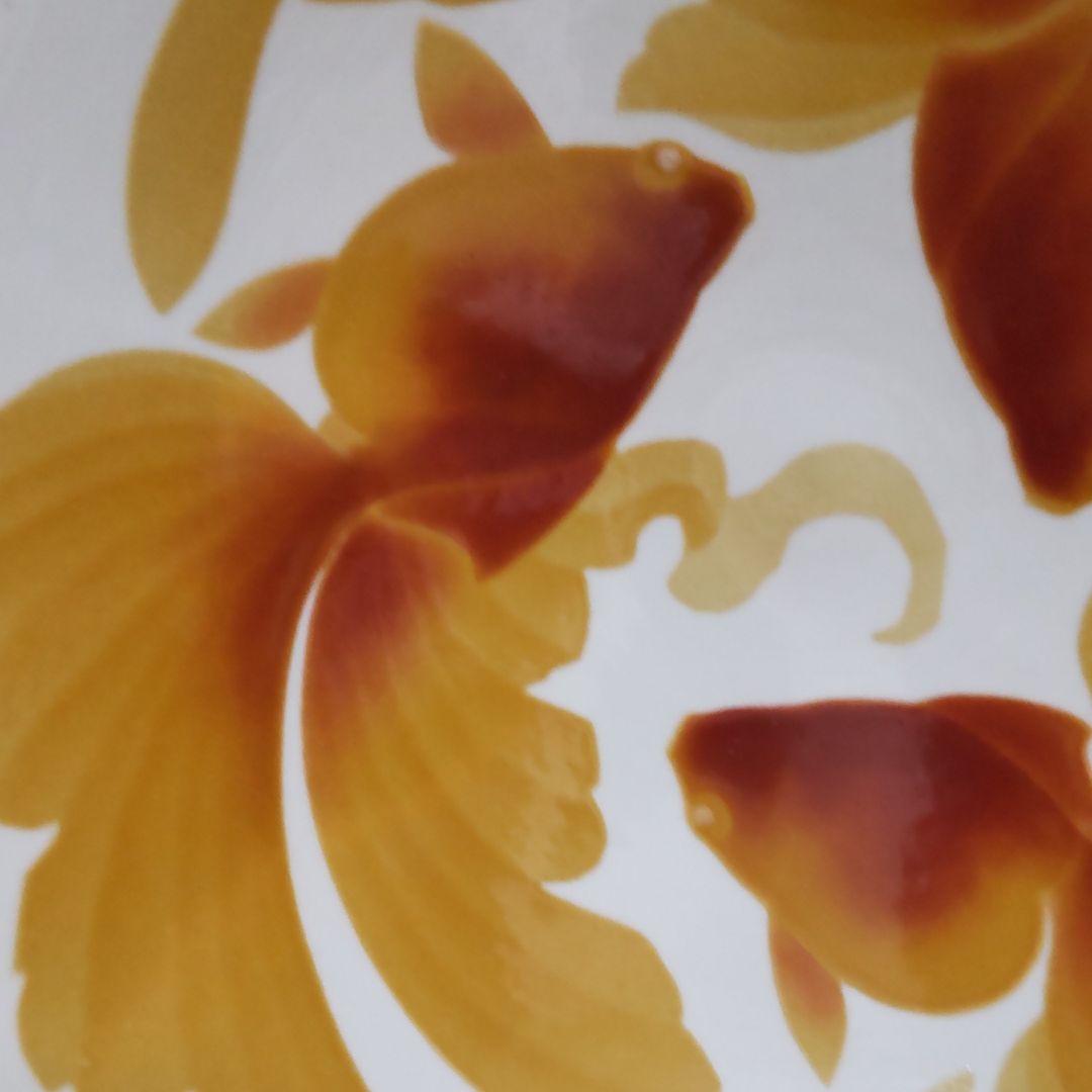 九谷焼作家　宮本雅夫作　【黃地紅彩金魚文鉢】【美術品】【芸術作品】