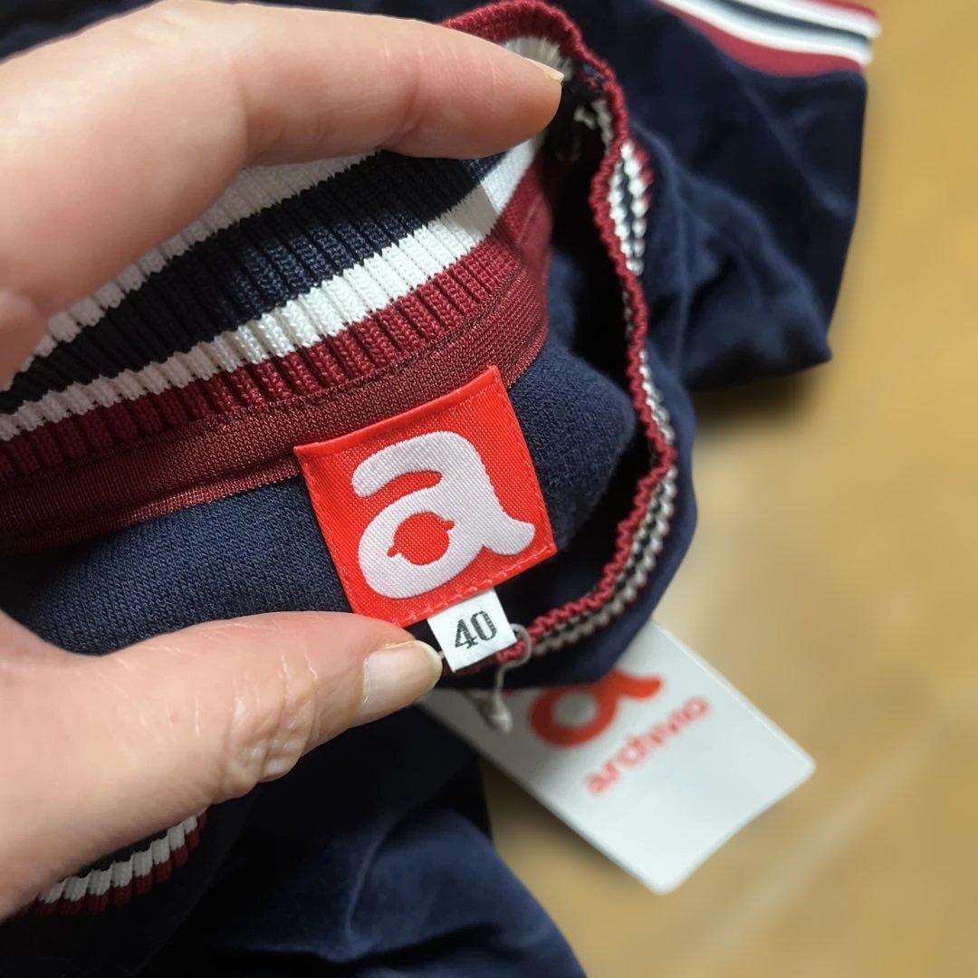 アルチビオ　ネイビー　ベロア半袖トップス　サイズ40