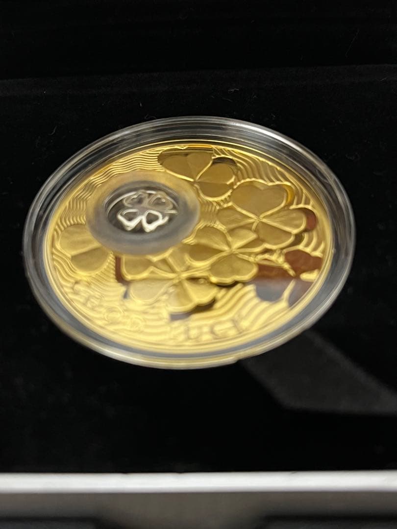 2013　ニウエ　幸運の四つ葉のクローバー　チャーム入り　金メッキ　銀貨　