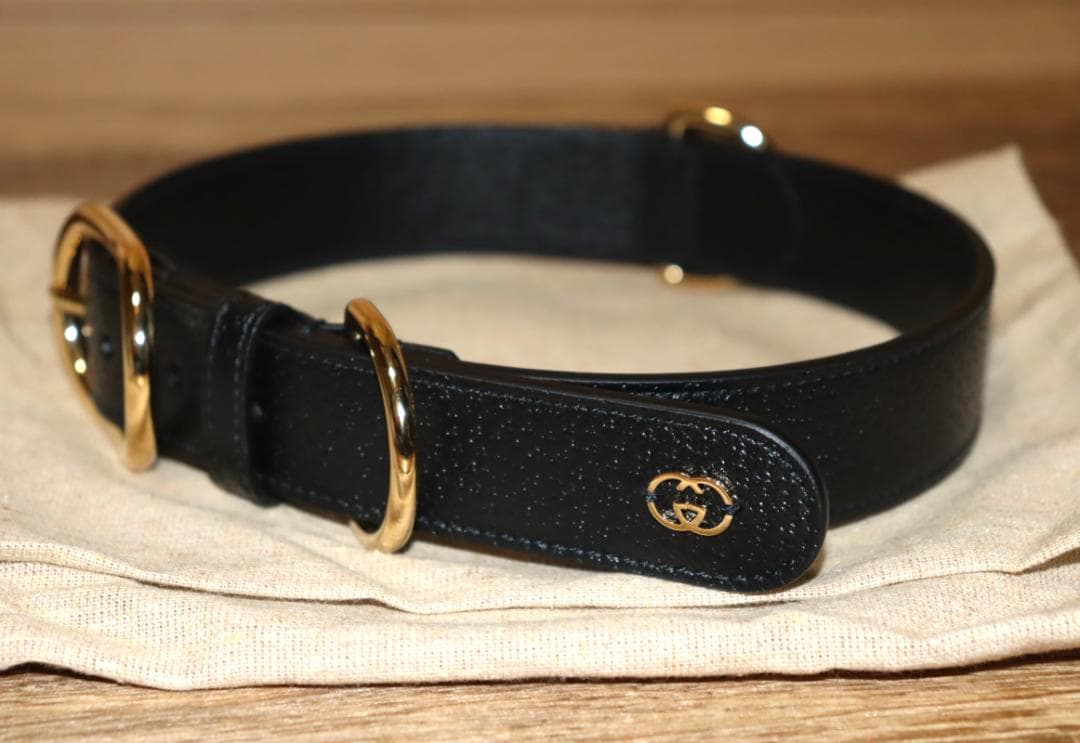 新品 GUCCI ペットコレクション インターロッキングG 首輪 (XL)　Ⓗ