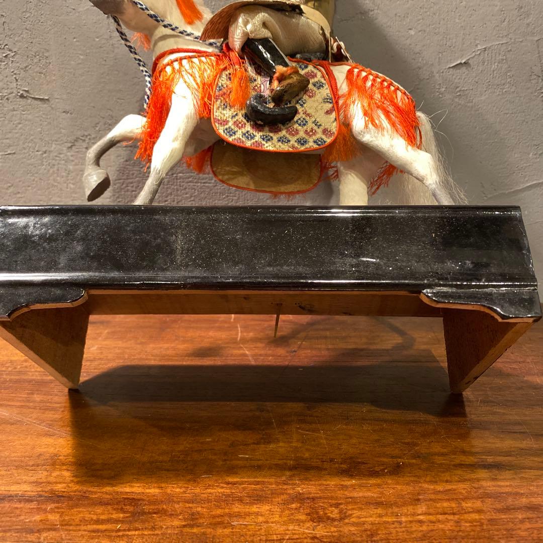 昭和初期 竹製 馬乗桃太郎 人形 共箱付き 骨董品 コレクション 川井一男