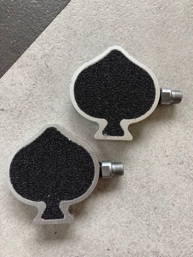 【新品・未使用】アルミ製フラットペダル スペード型_9/16