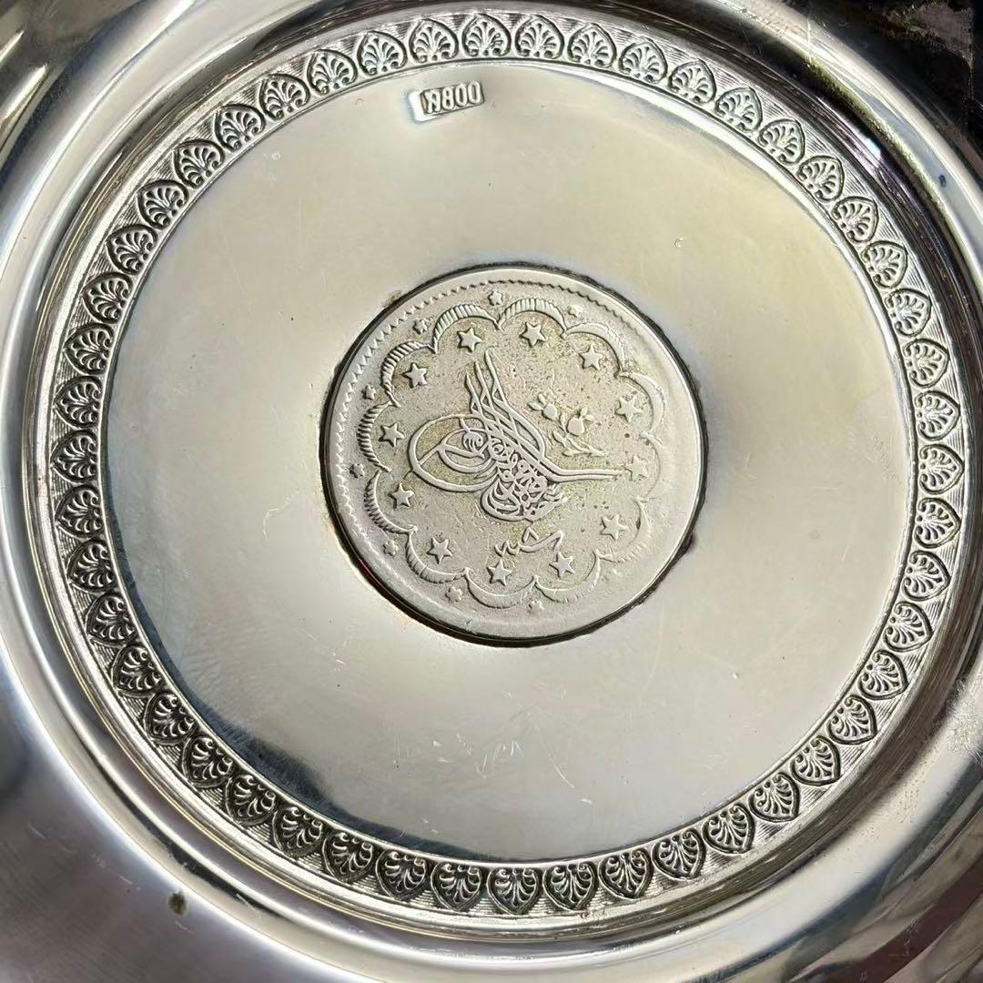 アンティーク オスマン帝国 銀貨  銀皿 銀プレート 総重量約101g