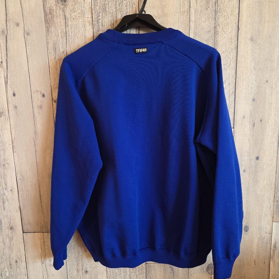 TFW49 ラウンドネックニット 青　Mサイズ