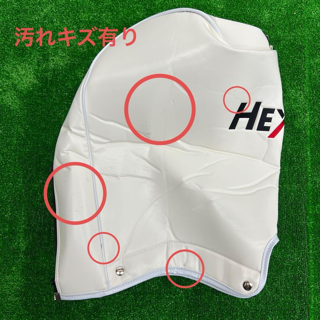HEXUS ポーチ付き　ゴルフバック　ヘクサス　ホワイト　メンズ　9インチ
